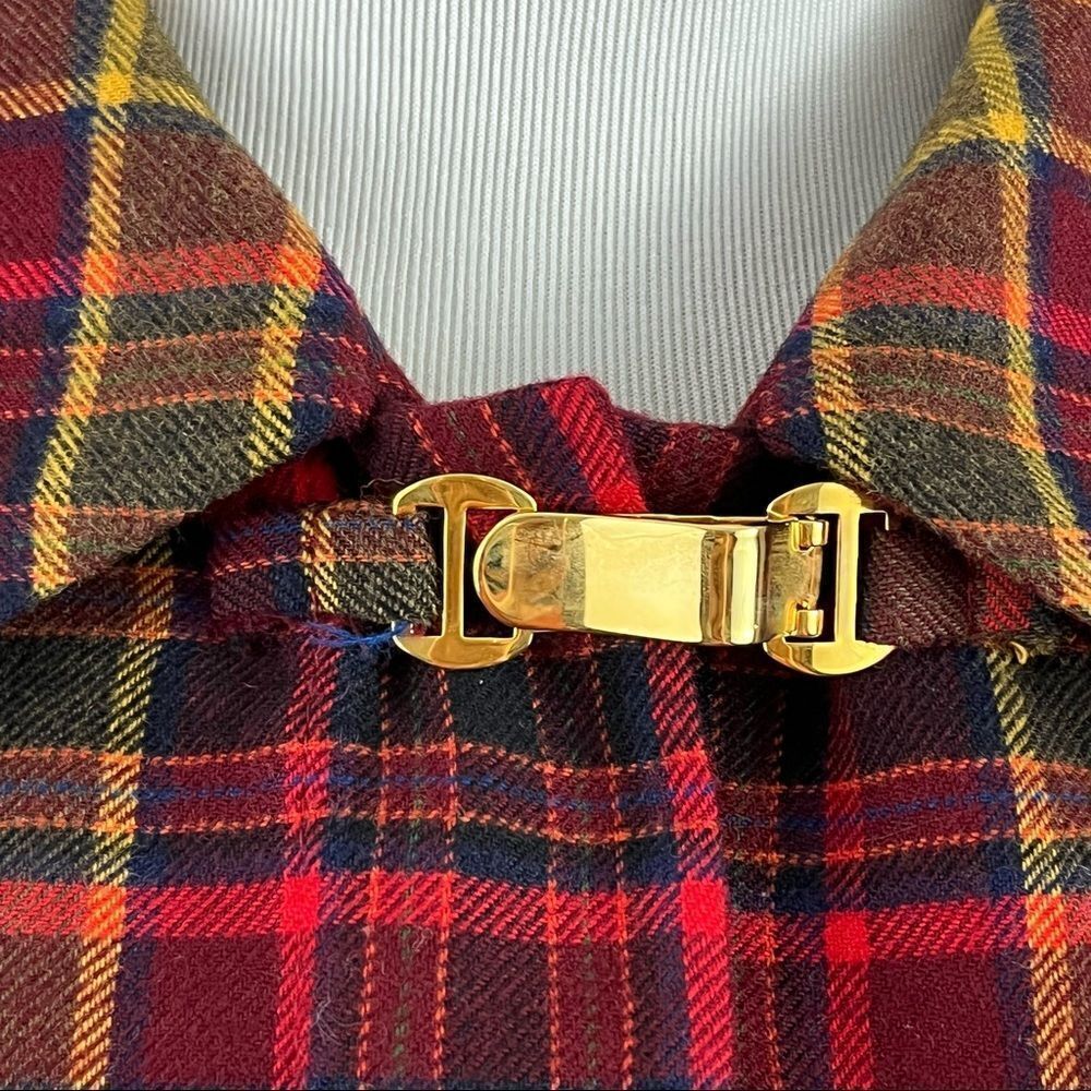 Burberry Red Tartan Plaid Crop Zip Wool Jacket 6 - Picture 6 of 10